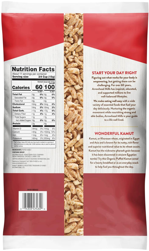 6 oz (Pack 12) Arrowhead Mills Cereal, Puffed Kamut