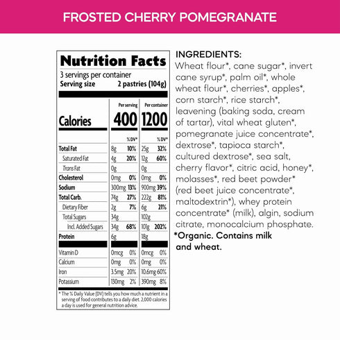 11 oz (Pack 1), Nature's Path Organic Frosted Cherry Pomegranate Toaster Pastries, of Non-GMO