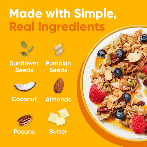 8 oz. 1 Count NuTrail Nut Granola Cereal, Honey Nut, No Sugar Added, Keto, Low Carb, Gluten Free, Grain Free, Healthy