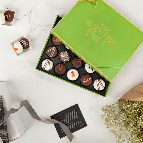 (20 Count) Gluten Free Palace Gift Box Vegan Gluten Free Mother's Day Chocolate Covered Cookies Gourmet Deluxe Cookie