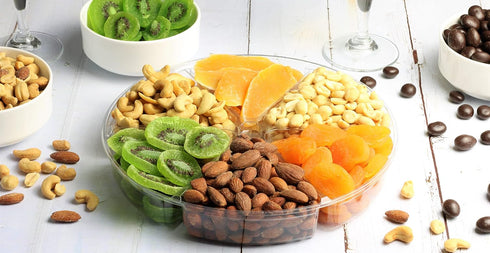 6-Pt Gourmet Salted Nuts & Dried Fruit Assortment Gift Tray by It's Delish Gift Box for Christmas, New Year Events
