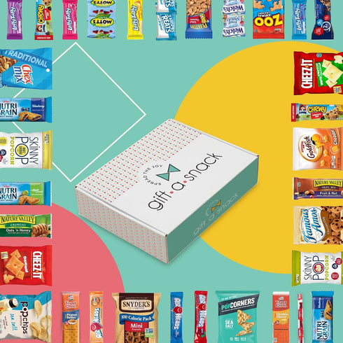 Package (50 Count) Gift A Snack - Easter Treats, Healthy Snack Box Care + Greeting Card Birthday Treats Gift Basket