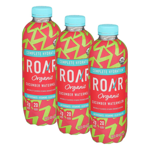 Roar Beverages Cucumber Watermelon Organic, 4.09 oz (Pack of 3)