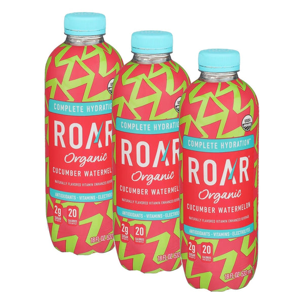 Roar Beverages Cucumber Watermelon Organic, 4.09 oz (Pack of 3)