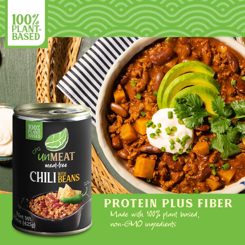 12 pack unMEAT Plant Based Meat | Easy to Prepare Plant Based Protein | Vegan Meat with Less Calories, Chili