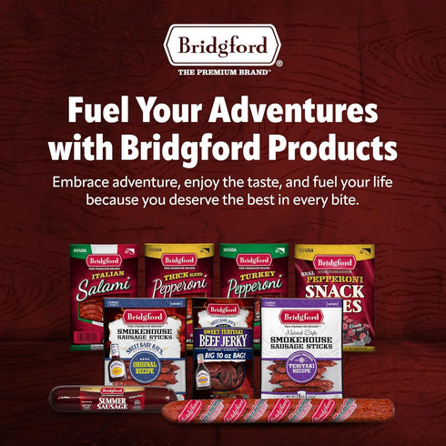 12 oz Pack 6 Bridgford Dry Italian Salami of - Zero-Carb, Protein-Rich, Naturally Fermented, Shelf-Stable Charcuterie