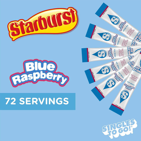 6 Count (Pack 12) 72 Starburst Singles To Go Powdered Drink Mix, Blue Raspberry, of - Total Servings), Sugar-Free Drink