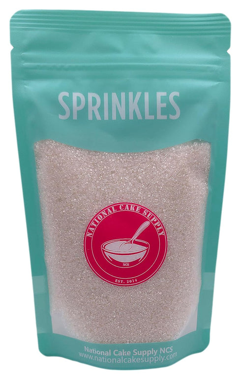 8 oz NCS Pearlized White Coarse Sanding Sugar, Sparkling Decorating Sugar for Baking & Drink Rims