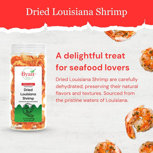 (5 oz) (5.2 oz) Byait Bundle Whole Dried Shrimp for Cooking & Snacks + Dried Louisiana Shrimp