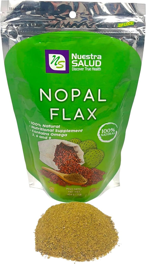 Nopal Flax Linaza Plus Original Colon Cleansing, 1LB, 100% Natural Blend