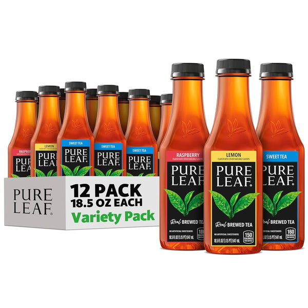 Pure Leaf Iced Tea, Sweetened 3 Flavor Variety Pack, 18.5 Fl Oz