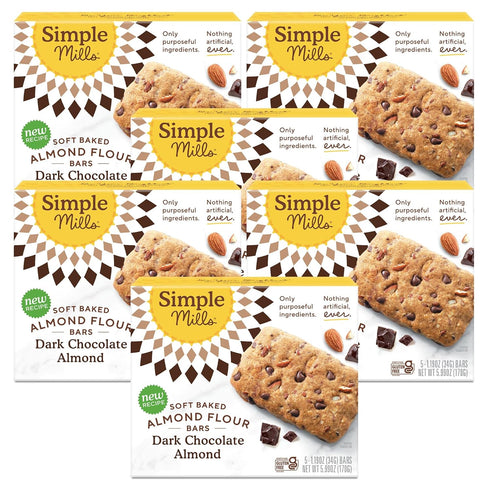Simple Mills Almond Flour Snack Bars, Dark Chocolate Almond - Gluten Free,