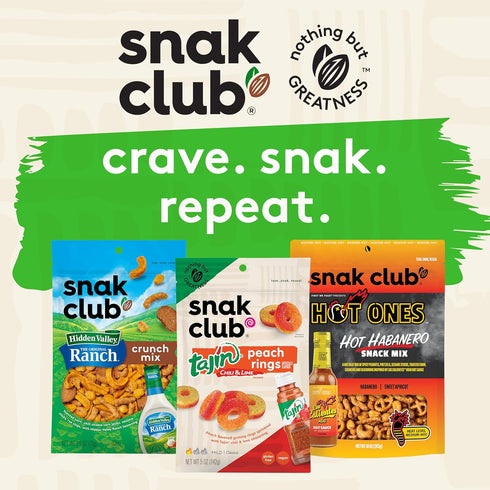 4.2 oz 6 Pack Snak Club Protein Power Snack Mix with Peanuts, Roasted Edamame, Dried Cranberries, Pumpkin Seeds