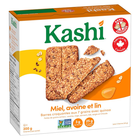 Kashi 7 Grain Honey Oat Flax with Quinoa - 10 Bars, 200g/7.1oz, Canadian