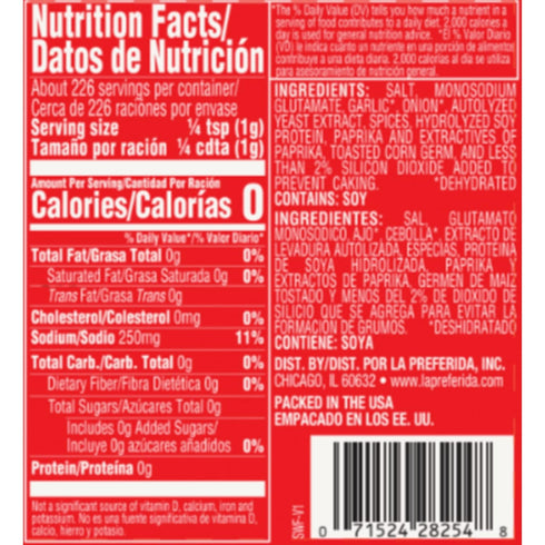 La Preferida All-Purpose Sazón - Bold Mexican Seasoning with Paprika, Garlic & Onion, 8oz, Vegan-Friendly