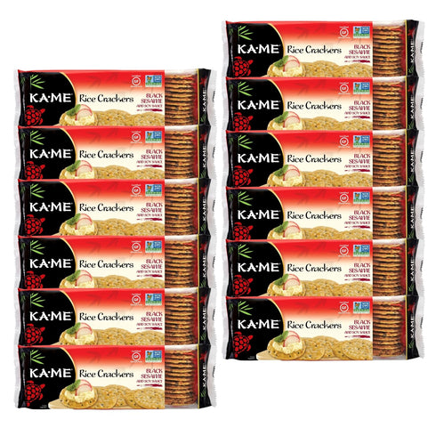 Ka-Me Rice Crackers Gluten Free And Non GMO Verified - Black Sesame