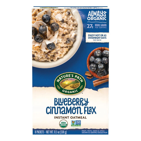 Nature's Path Organic Blueberry Cinnamon Flax Instant Oatmeal, 11.3 oz (Pack of