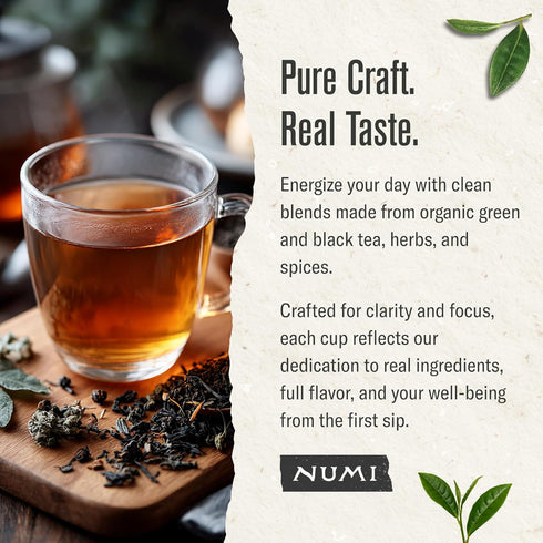 18 Numi Organic Breakfast Blend Tea | Black Tea Bags | Assam, Ceylon & Darjeeling Black Teas | Caffeinated