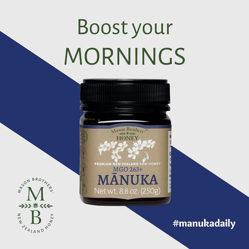 263+ 100% 8.8oz Mason Brothers Raw Manuka Honey MGO | Pure, New Zealand Honey | Traceable | MGO Certified /