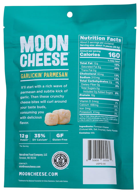 2 Moon Cheese, Bites Garlickin Parmesan, Ounce
