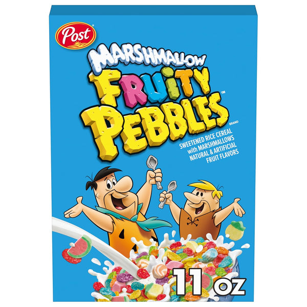 Marshmallow Fruity PEBBLES Breakfast Cereal for Kids, Gluten Free, Made with Sweetened