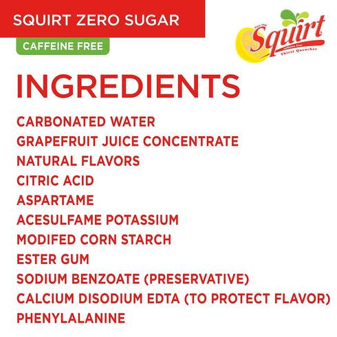 Squirt 12 oz. 12 Pack (Pack 2) Zero Sugar Grapefruit Soda, fl. Cans