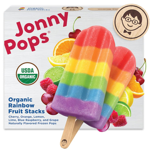 Jonnypops, Frozen Pops Rainbow Fruit Stacks 8 Count Organic, 14.8 Fl Oz