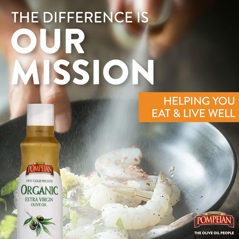 Pompeian USDA Organic Extra Virgin Olive Oil Non-Stick Cooking Spray - 3-Pack, 5 FL. OZ. Each