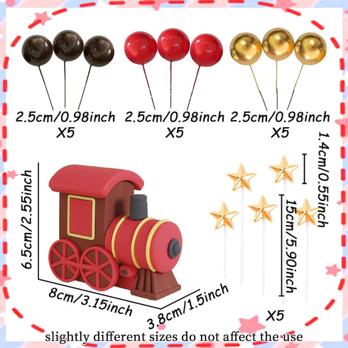JeVenis Christmas Train Cake Decoration Train Cake Topper Train Theme Birthday Decorations Baby Shower Party Supplies