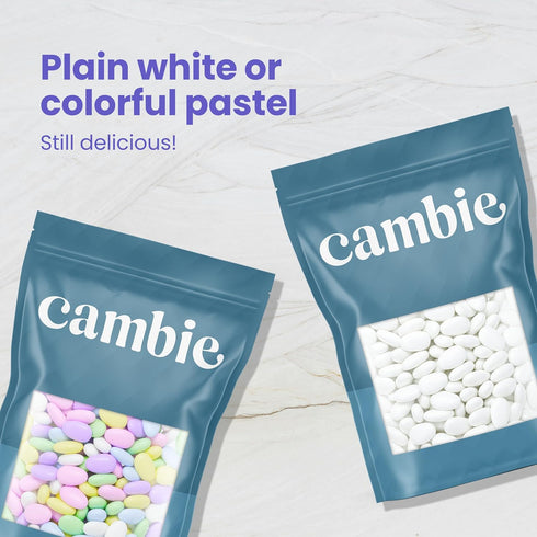 (1 lb) Cambie Jordan Almonds | Bright White Candy Almond | Premium Roasted Almonds with a Sweet Sugar Coating |
