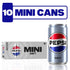 7.5 packs 10) Diet Pepsi Soda, Ounce Mini Cans, (Two