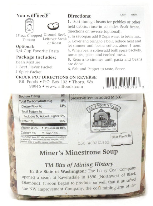 Rill Foods 11 oz Miners Minestrone Soup Mix