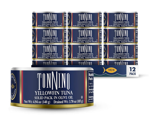Tonnino Yellowfin Tuna Fish in Olive Oil - Pack of 12 Can