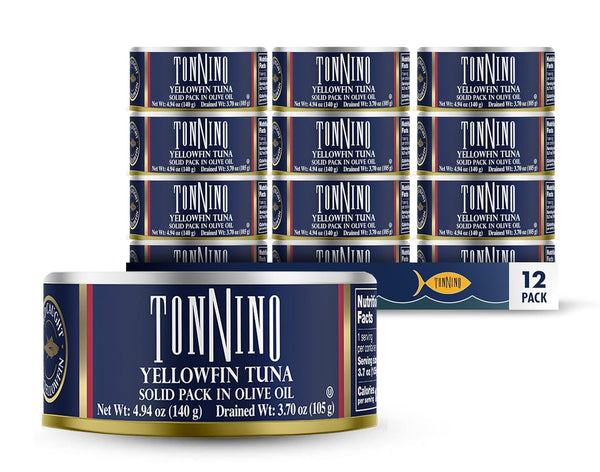 Tonnino Yellowfin Tuna Fish in Olive Oil - Pack of 12 Can