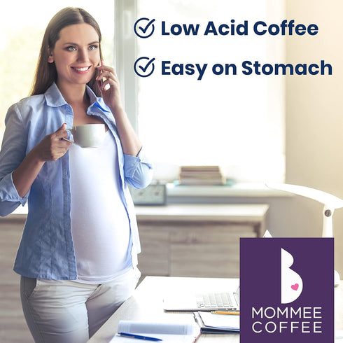 Mommee 22 oz. Coffee - Half Caf | Low Acid, Organic, Fair Trade, Water Processed | Whole Bean