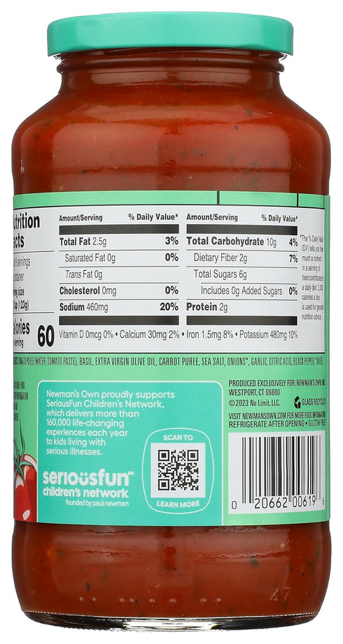 24 oz, 1.5 (Pack 1) Newman's Own, Tomato & Basil Pasta Sauce, Pound