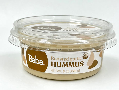 Hummus (8 oz, 6 Pack) 6 Baba Small Batch Organic - Zero Preservatives, USDA Organic, Gluten Free, Vegan, Non-GMO
