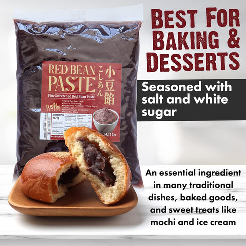 (1X) Fusion Select Red Bean Paste - Fine Sweetened Adzuki Bean Paste for Mooncake, Desserts, Buns, Pastry Filling