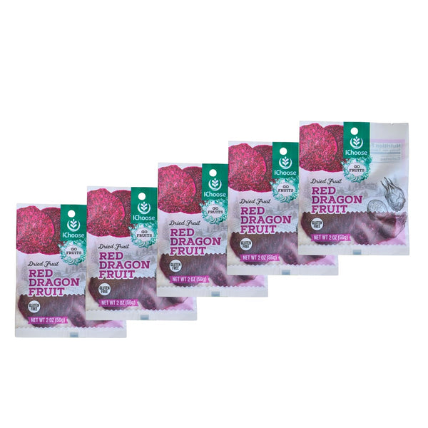 IChoose Dried Red Dragon Fruit Snack Packs | Chewy Dried Pitaya Slices
