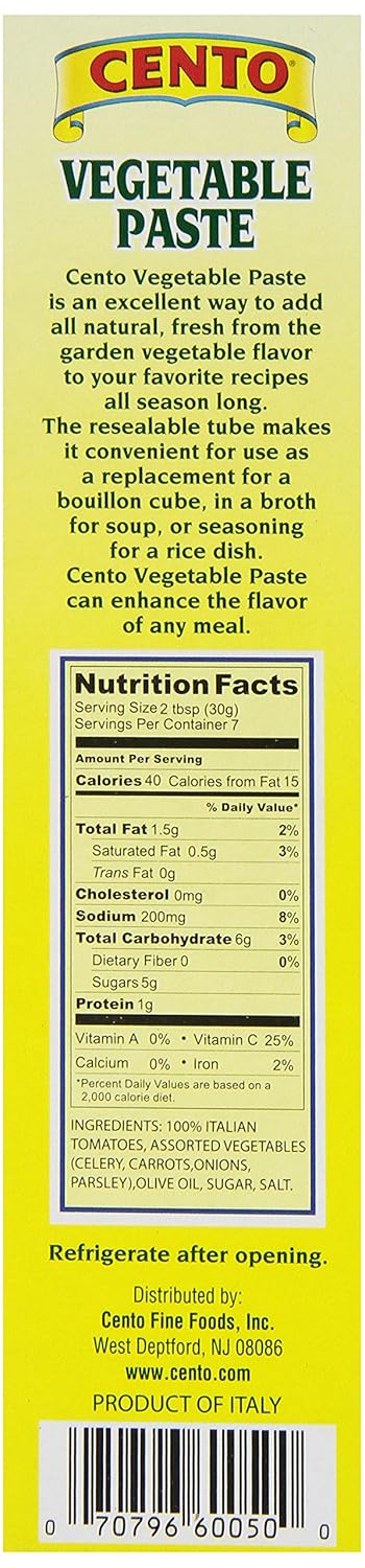 Cento 4.56 (Pack 12) Vegetable Paste in Tube, Ounce