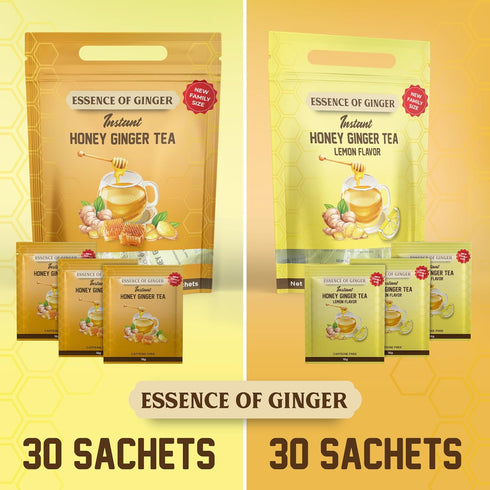Elephant Park 30 Packets 18 Natural Honey Ginger Root Herbal Crystals Instant Beverage Grams Made With Real Pure Honey
