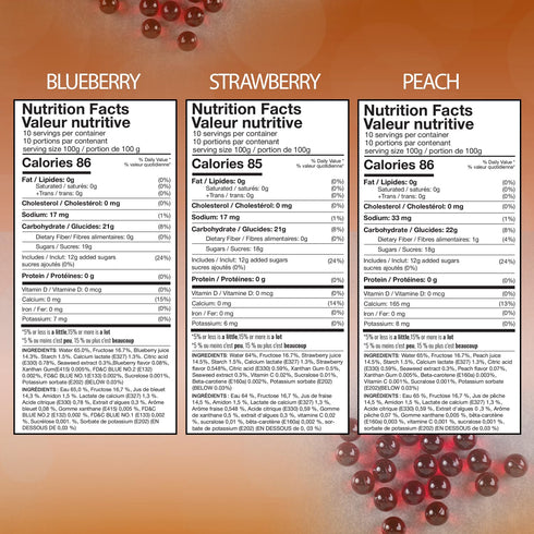 3 2 LB, Pack 3) Flavors Popping Boba Pearls Bursting Tea Balls Drink & Dessert Topping Strawberry, Blueberry, Peach