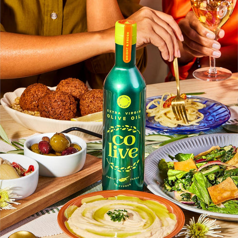 16.9 oz CoLive Extra Virgin Olive Oil | Cold Pressed | Rich and Fresh Taste | Family Farms in Cyprus | Aluminum Bottle