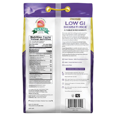 10lb Laxmi Diabetic Friendly Basmati Rice w/Lower G.I. Index Value