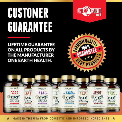 (200 Count) One Earth Health Grass Fed Beef Bone Marrow Supplement Bone, Cartilage and Marrow. New Zealand Sourced.