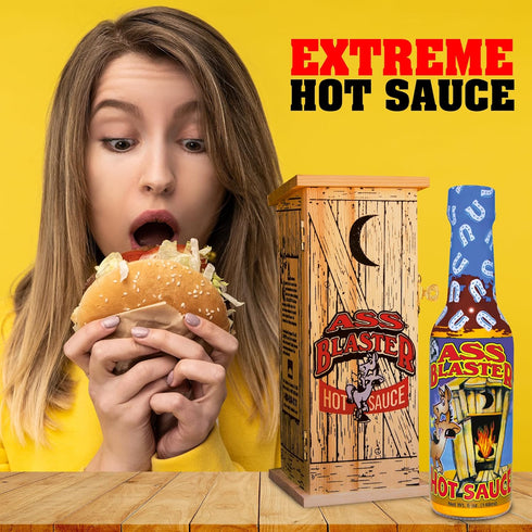 Premium Gourmet Blaster Hot Sauce Bottle with Outhouse Box - Ultimate Habanero Hot Sauce Gift Set - Perfect for Christmas Gifts for Spicy Food Lovers - Try if you dare!