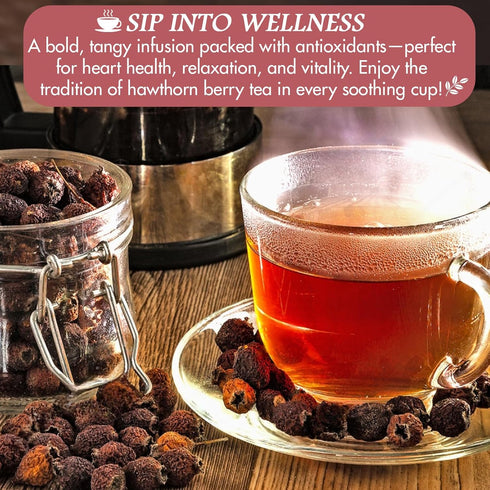 16oz Cure wid Pure Organic Hawthorn Berry Tea | Non-GMO Caffeine-Free Hawthorne Berry Tea | Resealable Eco-Friendly Bag