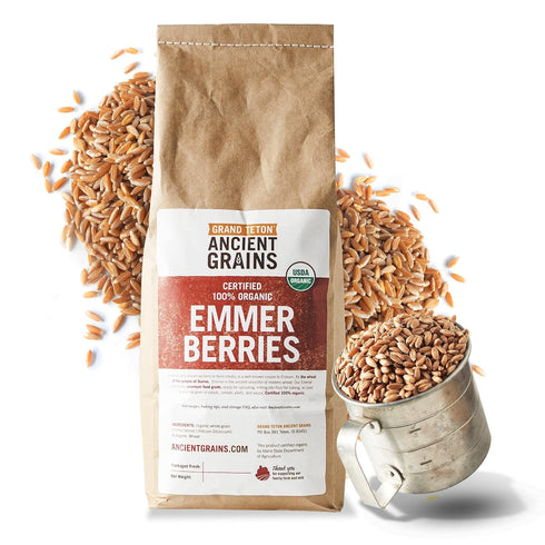 Grand Teton - Ancient Grains Emmer Wheat Berries, 100% Organic Berries, Premium