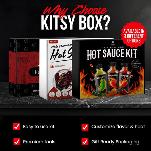 3 Set Hot Sauce Making Kit - Variety Peppers (Mild to Hot) with Accessories to Make Your Own Hot Sauce Kit For Adults