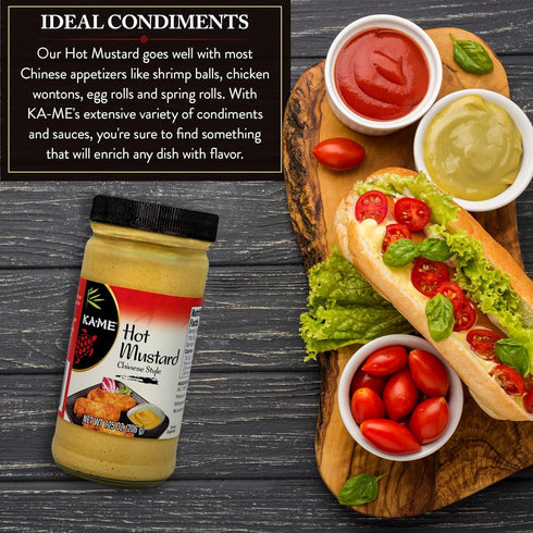 7.25 oz (Pack 2), KA-ME Chinese Style Hot Mustard of Asian Ingredients and Flavors, No Preservatives/MSG, Condiments